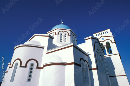 Beautiful view of a church in Amorgos island of the Cyclades