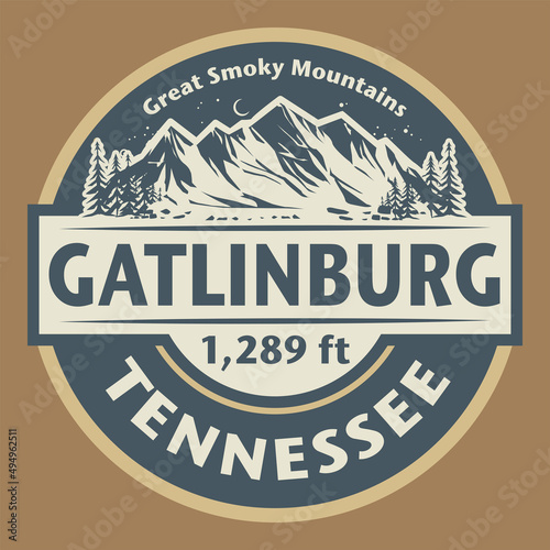 Emblem with the name of Gatlinburg, Tennessee
