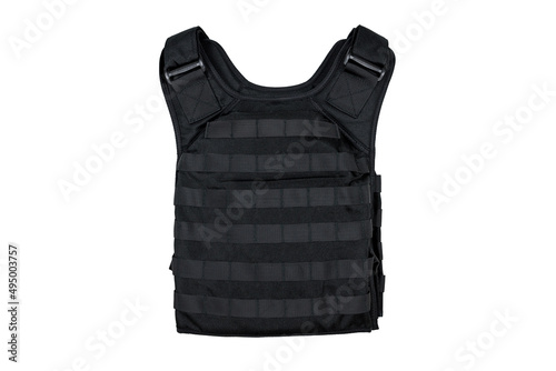 black body armor isolated on white