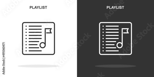 playlist line icon. Simple outline style.playlist linear sign. Vector illustration isolated on white background. Editable stroke EPS 10