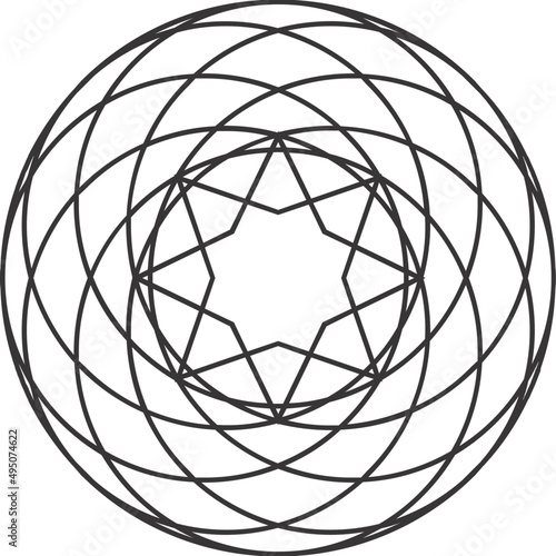 Spiritual Geometry Symbol Line Art Decorative Element