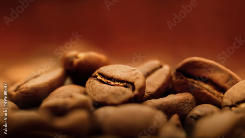 Coffee beans background. Aromatic coffee beans on background