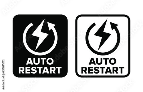 "Auto Restart" vector information sign