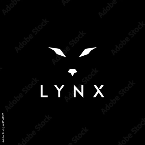 lynx logo icon design isolated on black background