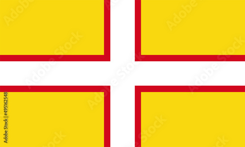 Dorset flag vector illustration isolated. England province territory, Great Britain. United Kingdom.