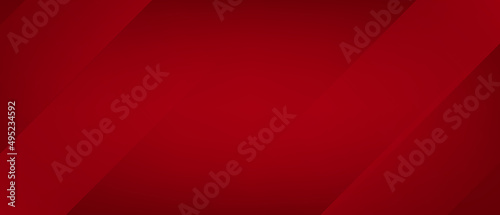 Abstract red business long banner template with stripes