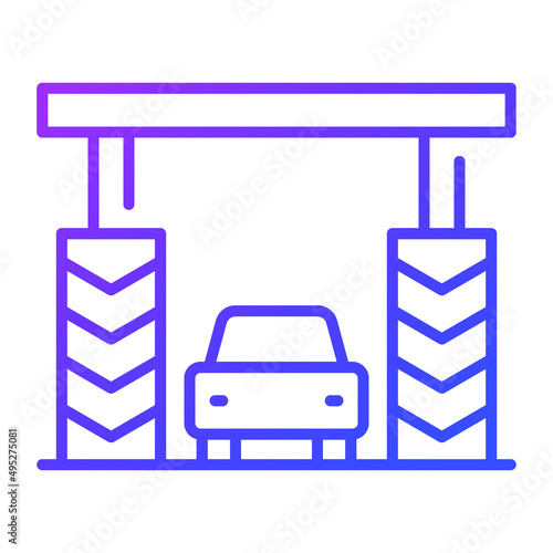 toll plaza building vector illustration isolated on white background. Architecture business concept.