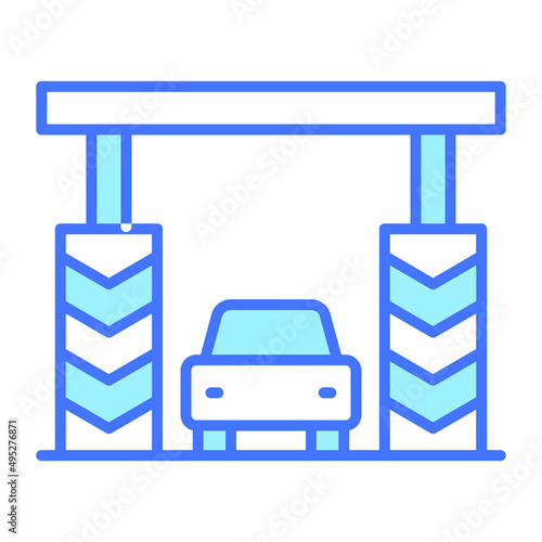 toll plaza building vector illustration isolated on white background. Architecture business concept.