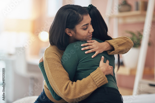 Ill always be here to support her. Cropped shot of two young women embracing each other at home.