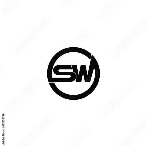 Letter SW circle logo design vector