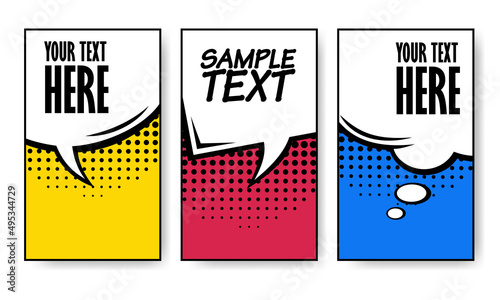 Vector illustration of pop art comic chat bubble. Suitable for design element of chat bubble poster template, pop art banner concept, and retro cartoon style infographic layout.