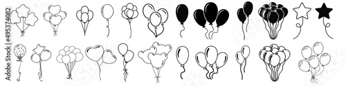 Balloons icon vector set. Birthday illustration sign collection. Celebration symbol. event logo.