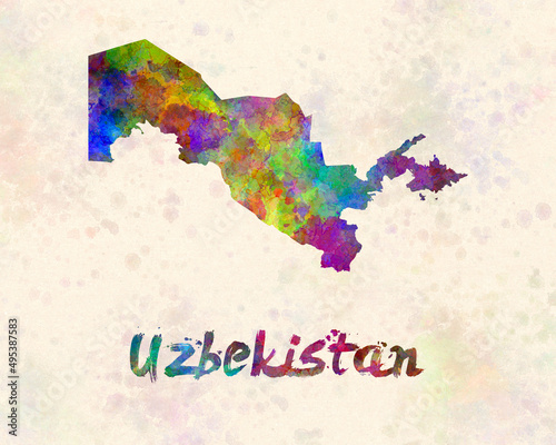 Uzbekistan in watercolor