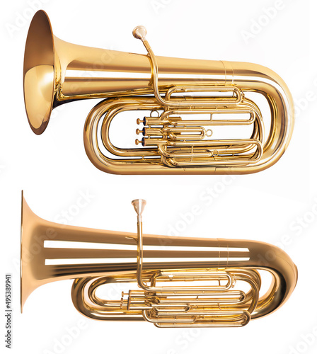 Tuba isolated on white background