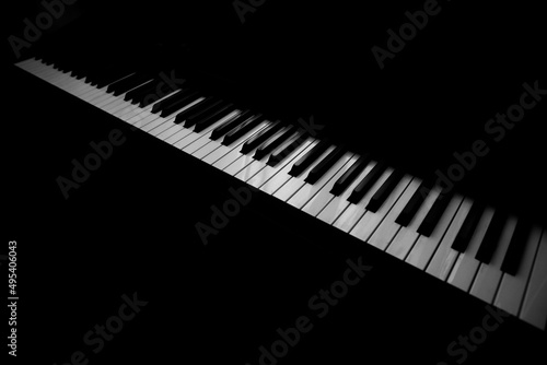 piano keys isolated on black