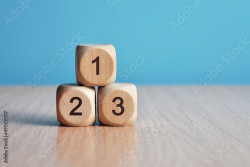 Cubes with numbers: 1,2,3. The order of priority in any activity is correct
