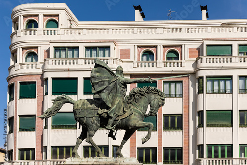statue dedicated to the medieval hero El Cid Campeador in the city of Burgos, Spain