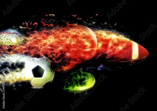 爆発するスポーツボールのイラスト