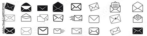 Envelope icon vector set. Mail illustration sign collection. Letter symbol. Post logo.