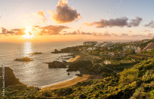 Landscape with Los Cancajos at sunrise, Canary island, Spain