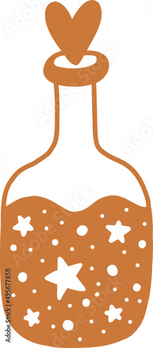 magic elixir in bottle illustration, vector object