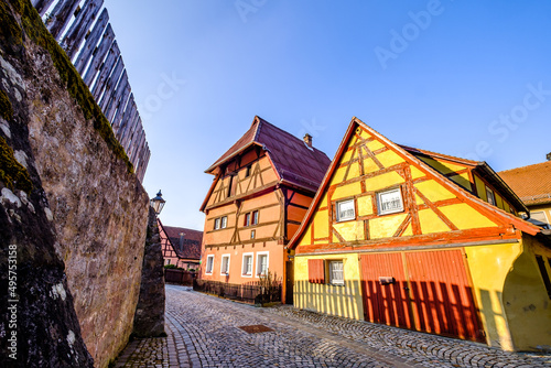 historic buildings at the old town of Wolframs Eschenbach