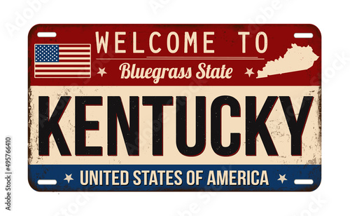 Welcome to Kentucky vintage rusty license plate