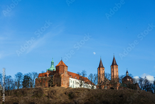 Płock - Plock - View of the Tumskie hill in Plock, Poland in spring. Bazylika Katedralna Wniebowzięcia NMP