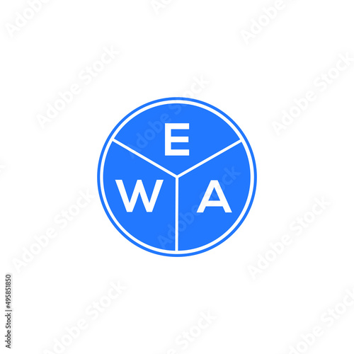 EWA letter logo design on White background. EWA creative Circle letter logo concept. EWA letter design. 