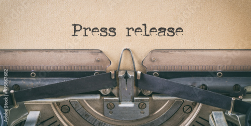 Text written with a vintage typewriter - Press release