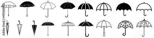 Umbrella icon vector set. rain illustration sign collection. weather symbol or logo. 