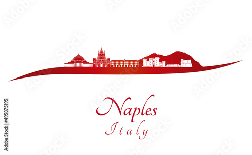Naples skyline in red