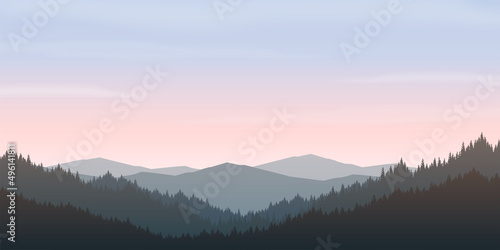 mountain landscape background in the morning and evening
