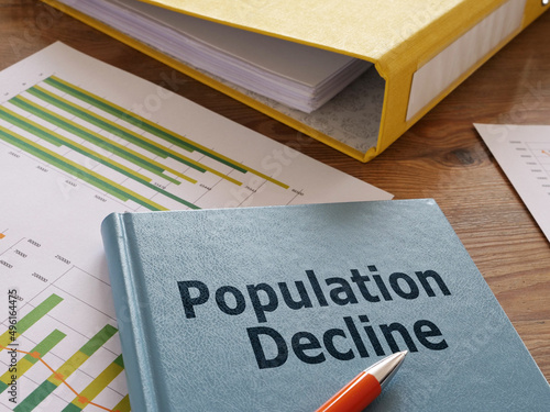 Population decline is shown on the photo using the text