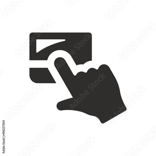 Touching touchpad icon on white background