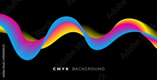 wave in cmyk colors background