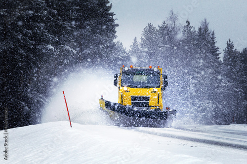 Snow plows plow roads in Finland