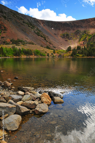 Little Virginia Lake surrounded by the Eastern Sierra Nevada mountains, California, western USA