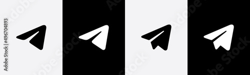 Paper plane icon logo flat design. Aeroplane icon symbol vector for apps and websites. 