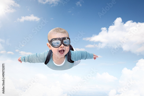 A skydiving baby
