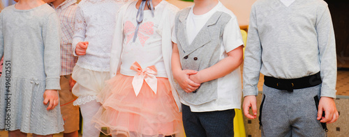 Children perform at a holiday in kindergarten, orphanage 