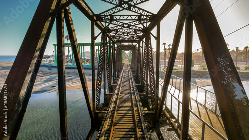 San Lorenzo River Train Bridge in Santa Cruz, California