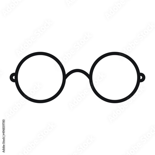 eps10 vector illustration of a black eyeglasses line icon, sign, or symbol in simple flat trendy style for website design, UI, logo, button, and mobile application isolated on white background