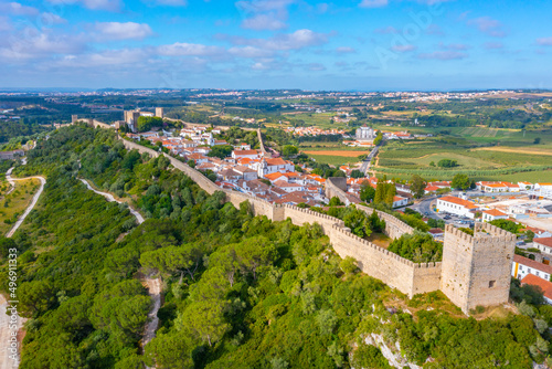 Panorama of Obidos town in Portugal