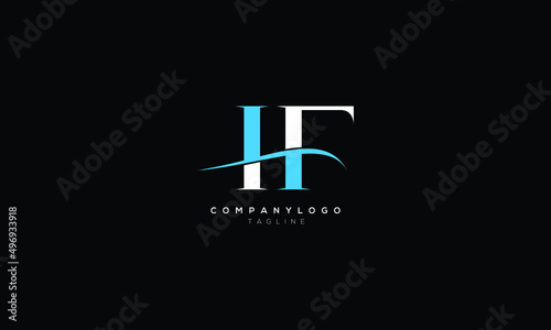 HF FH Abstract initial monogram letter alphabet logo design