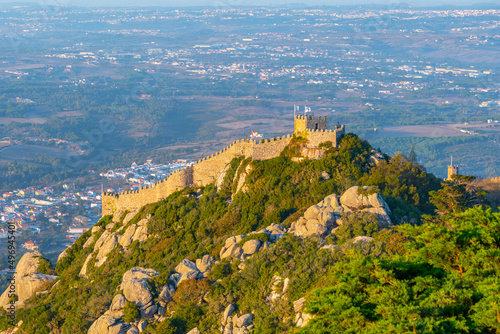 View of the moorish castle at Sintra in Portugal