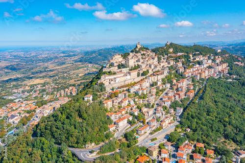 Aerial view of the old town of San Marino