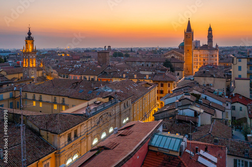 Aerial view of Italian town Parma
