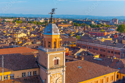 Aerial view of Palazzo Comunale in Italian town Modena