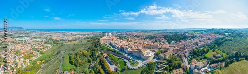 Aerial view of the Sanctuary of the Holy House of Loreto in Italy